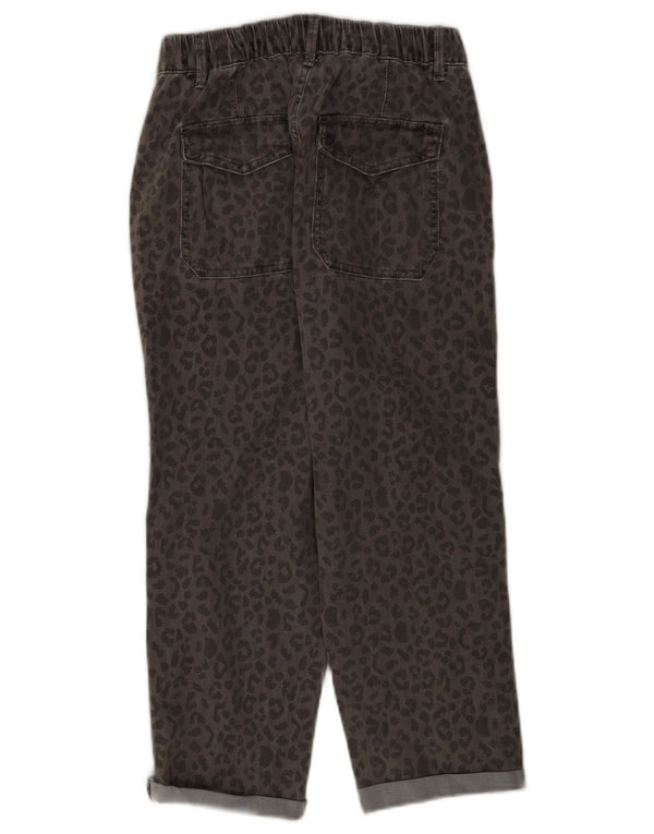 Marks & Spencer Damskie jeansy Cropped UK 10 Small W28 L21 Szary nadruk zwierzęcy