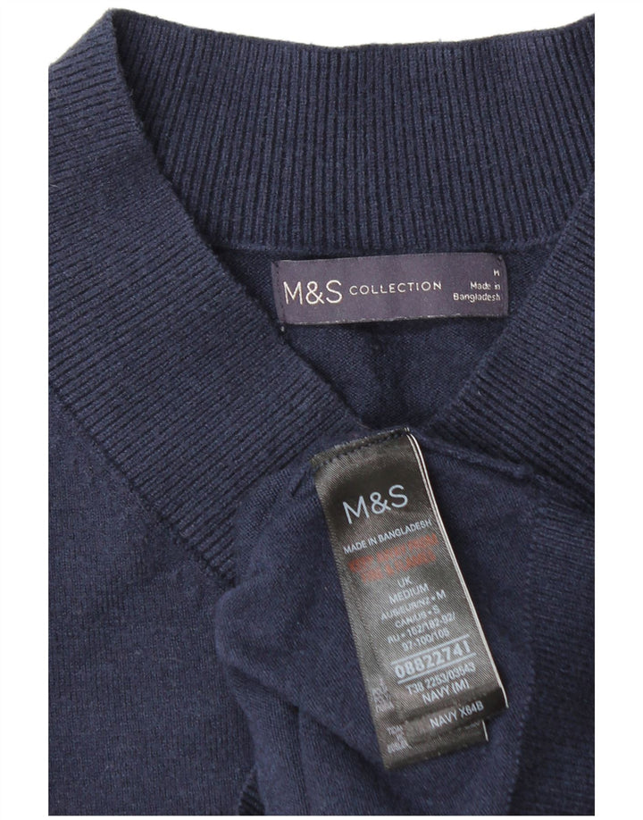 Sweter damski Marks & Spencer z dekoltem w kształcie litery V, UK 14, średni granatowy wiskoza