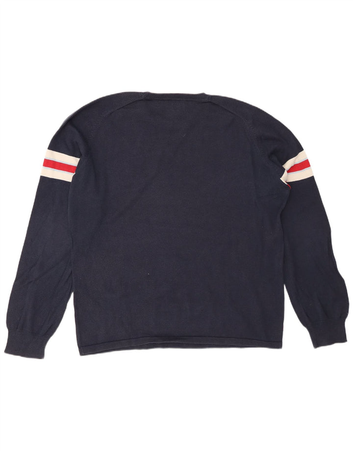 LEVI'S Mens Crew Neck Jumper Sweater XL Navy Blue Striped