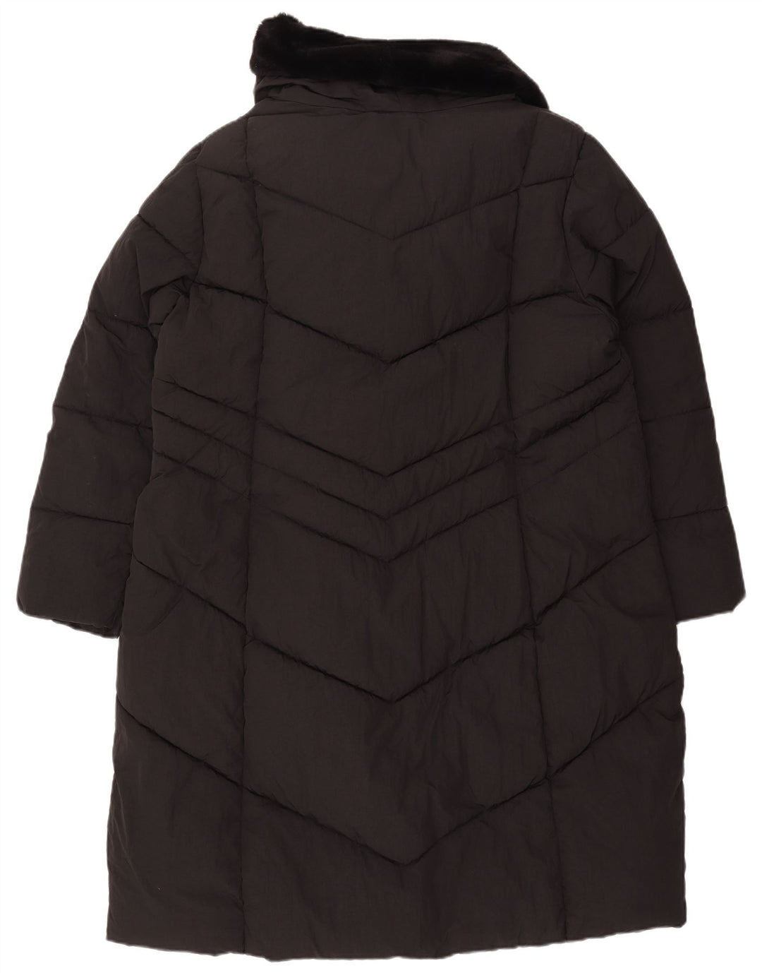 Damski ocieplany płaszcz MONSOON UK 18 XL z czarnego nylonu