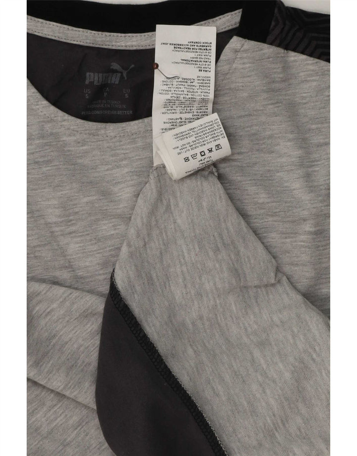 T-shirt męski Puma, mały, szary, geometryczny, bawełniany