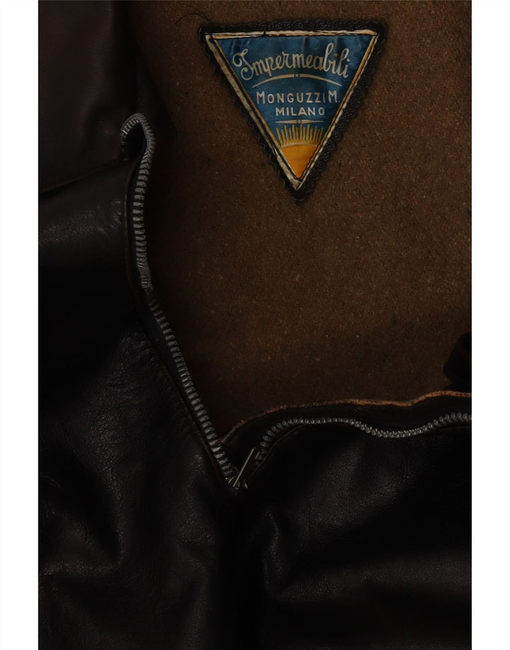 Vintage męska kurtka skórzana UK 38 średnia czarna