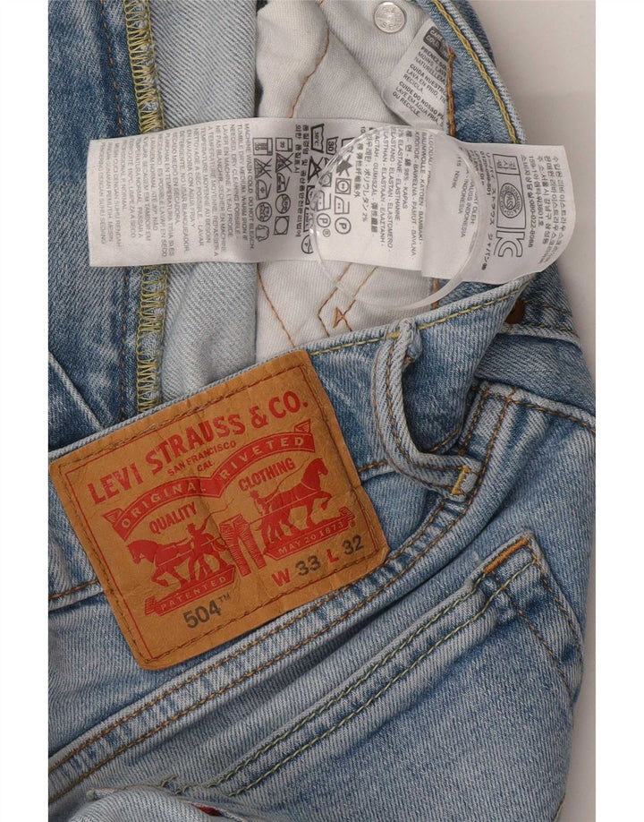 Męskie jeansy Levi's 504 Straight W33 L32 Niebieskie bawełniane