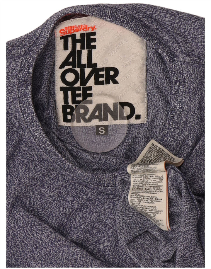 Męski T-shirt z grafiką Superdry, mały, niebieski, bawełniany