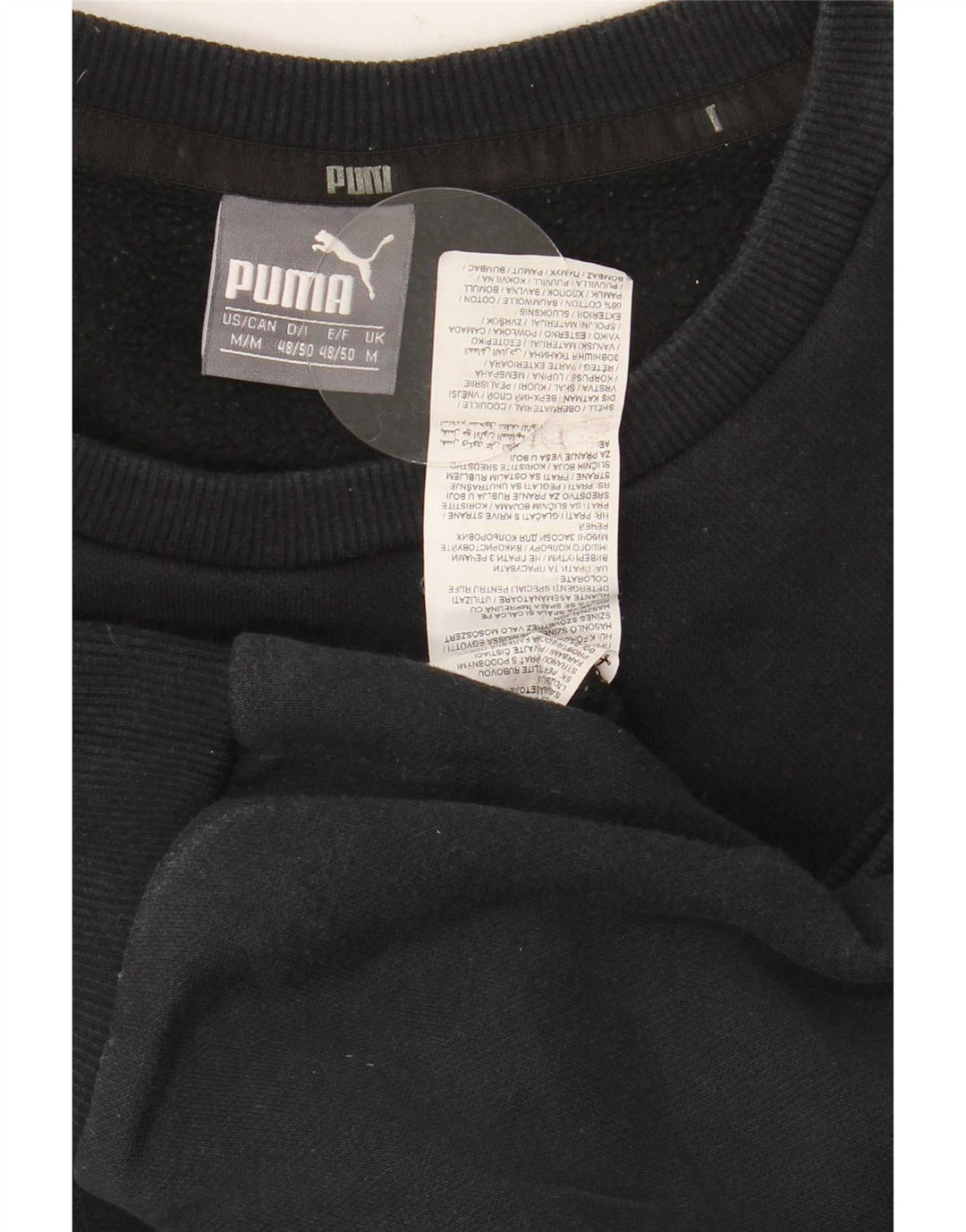 Męska bluza z grafiką Puma, średnia czarna, bawełniana