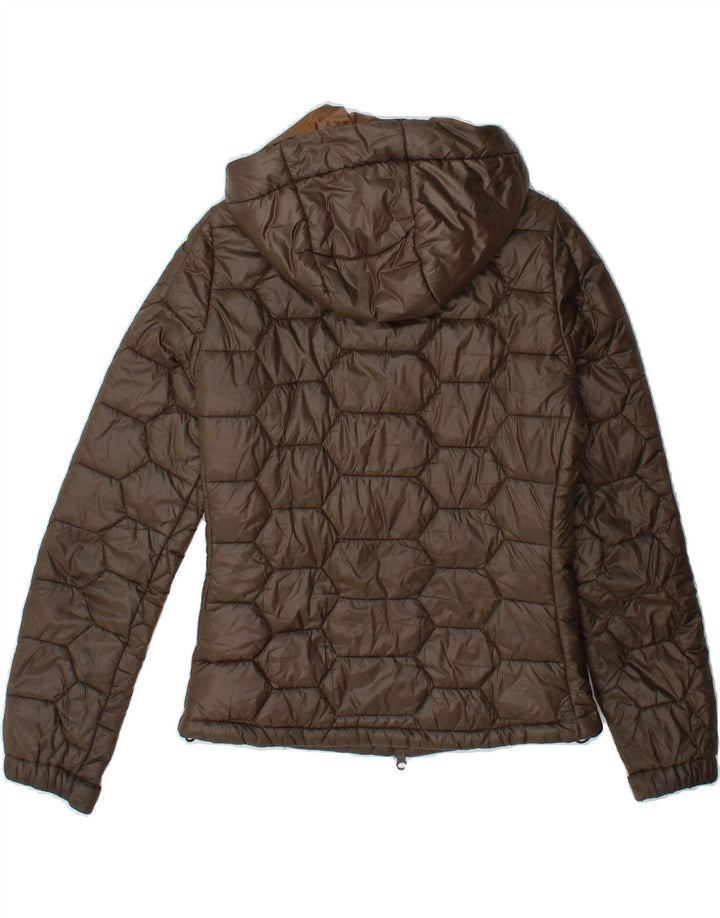 BLAUER Womens Hooded Padded Jacket UK 10 Small Brown Polyamide Vintage Blauer and Second-Hand Blauer from Messina Hembry 