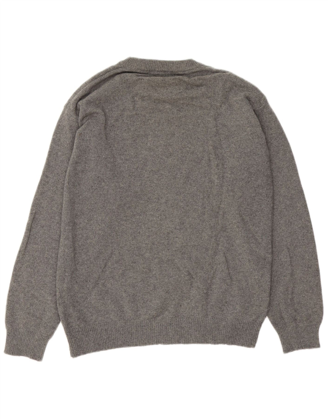 Marlboro Classics Męski sweter z okrągłym dekoltem, duży, szary, wełniany