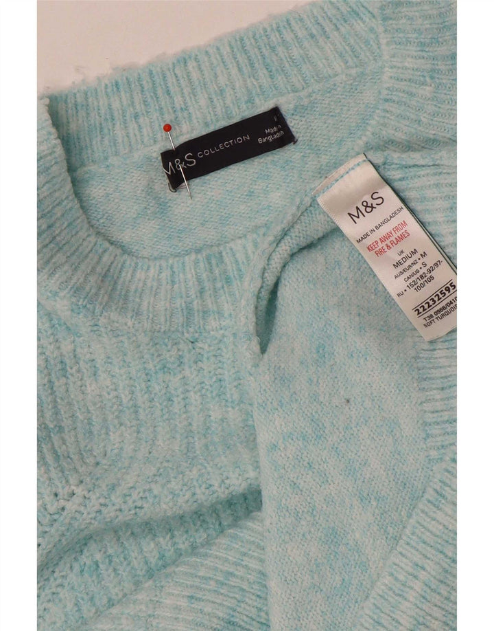 Marks & Spencer Damski sweter oversize z dekoltem w łódkę, UK 14, średni niebieski