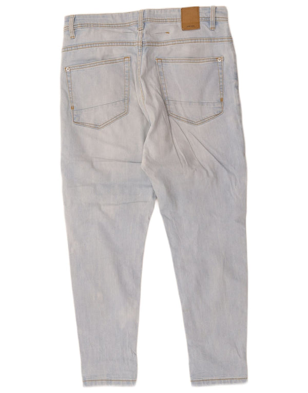 Damskie jeansy Zara w trudnej sytuacji, przycięte, EU 40 Medium W30 L25, niebieska bawełna