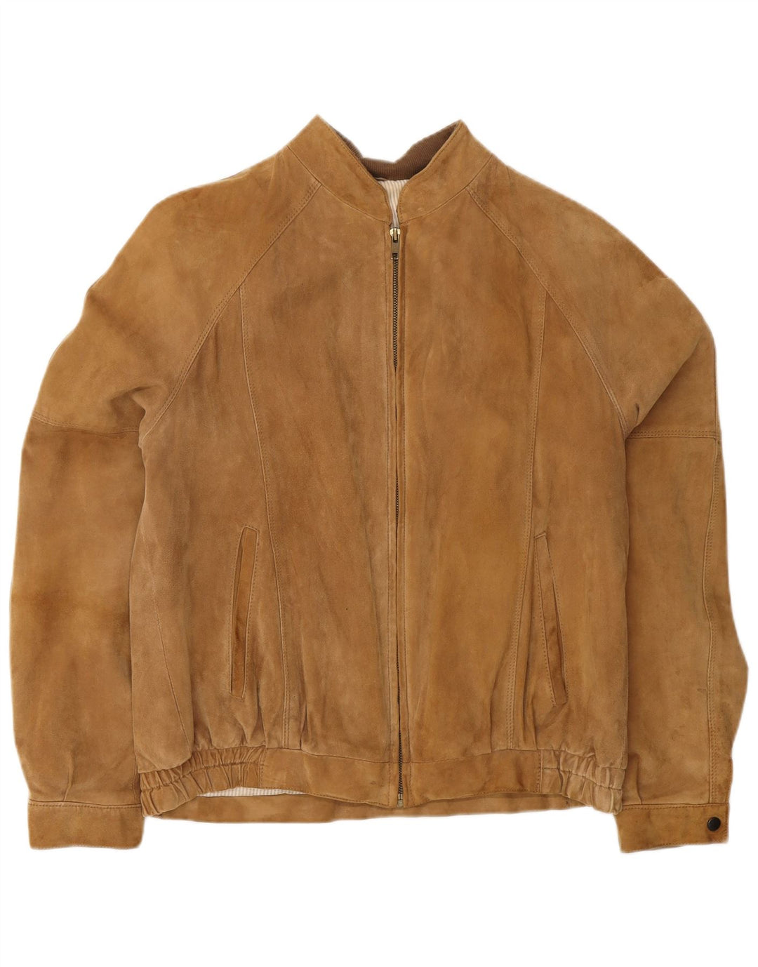 Vintage męska zamszowa kurtka bomber IT 50 duża brązowa skóra