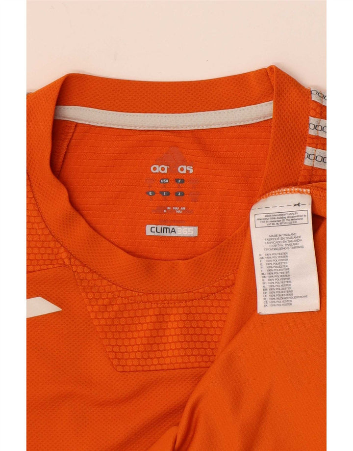 Adidas Męski T-shirt Clima 365 Top, duży, pomarańczowy poliester z blokami kolorów
