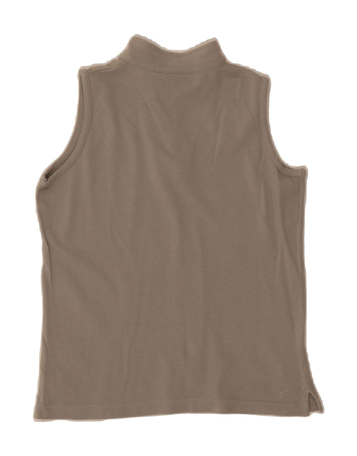 CHAMPION Womens Zip Neck Vest Top UK 12 Medium Grey Cotton Vintage Champion and Second-Hand Champion from Messina Hembry 