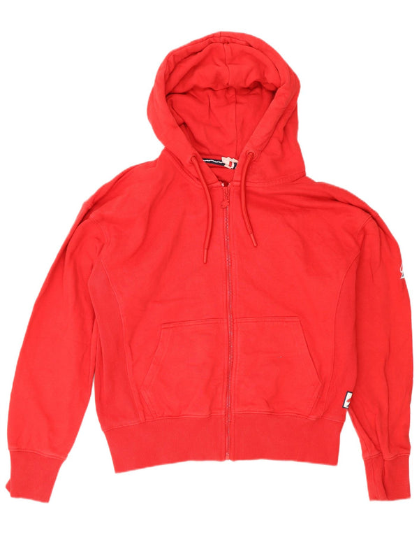 Damski sweter z kapturem Superdry, UK 12, średni czerwony, bawełniany