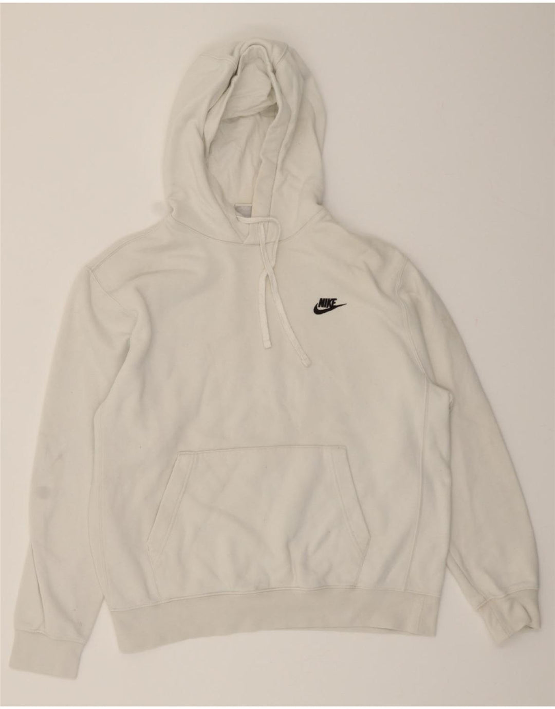 NIKE Mens Hoodie Jumper Medium White Cotton Vintage Nike and Second-Hand Nike from Messina Hembry 