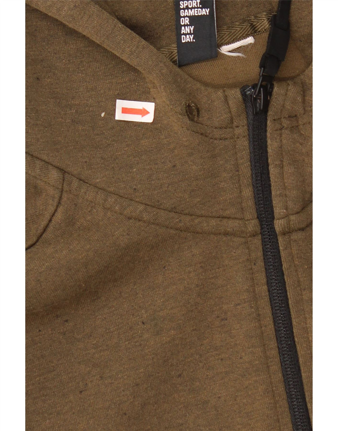 Męski sweter Adidas z grafiką i zamkiem błyskawicznym, średni khaki