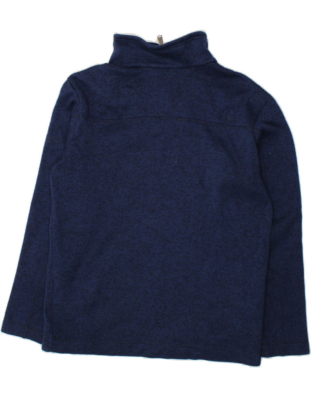 REGATTA Mens Zip Neck Sweatshirt Jumper Large Navy Blue Flecked Polyester Vintage Regatta and Second-Hand Regatta from Messina Hembry 