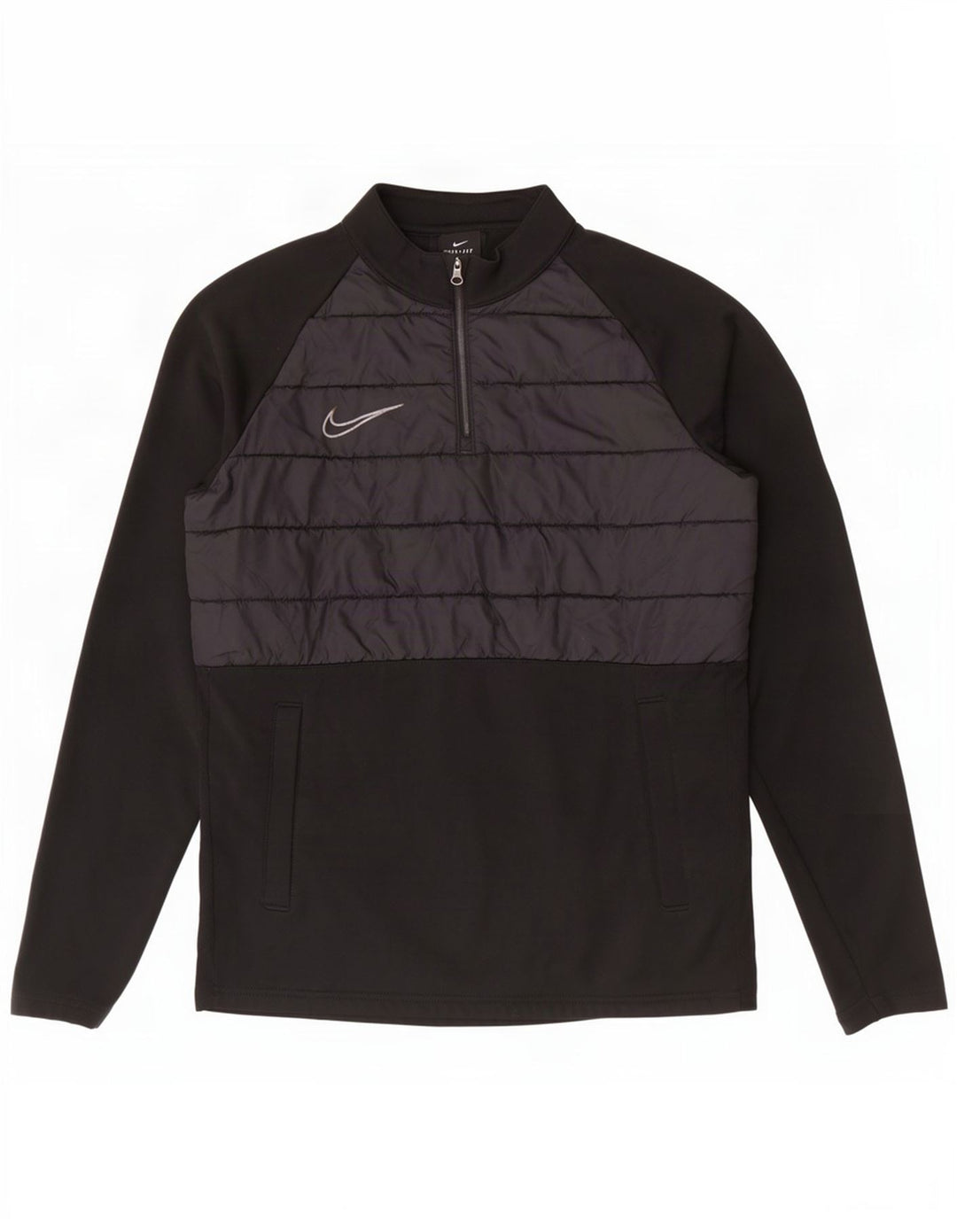Męski dres Nike Dri Fit z zamkiem błyskawicznym na szyi, mały, czarny blok kolorów