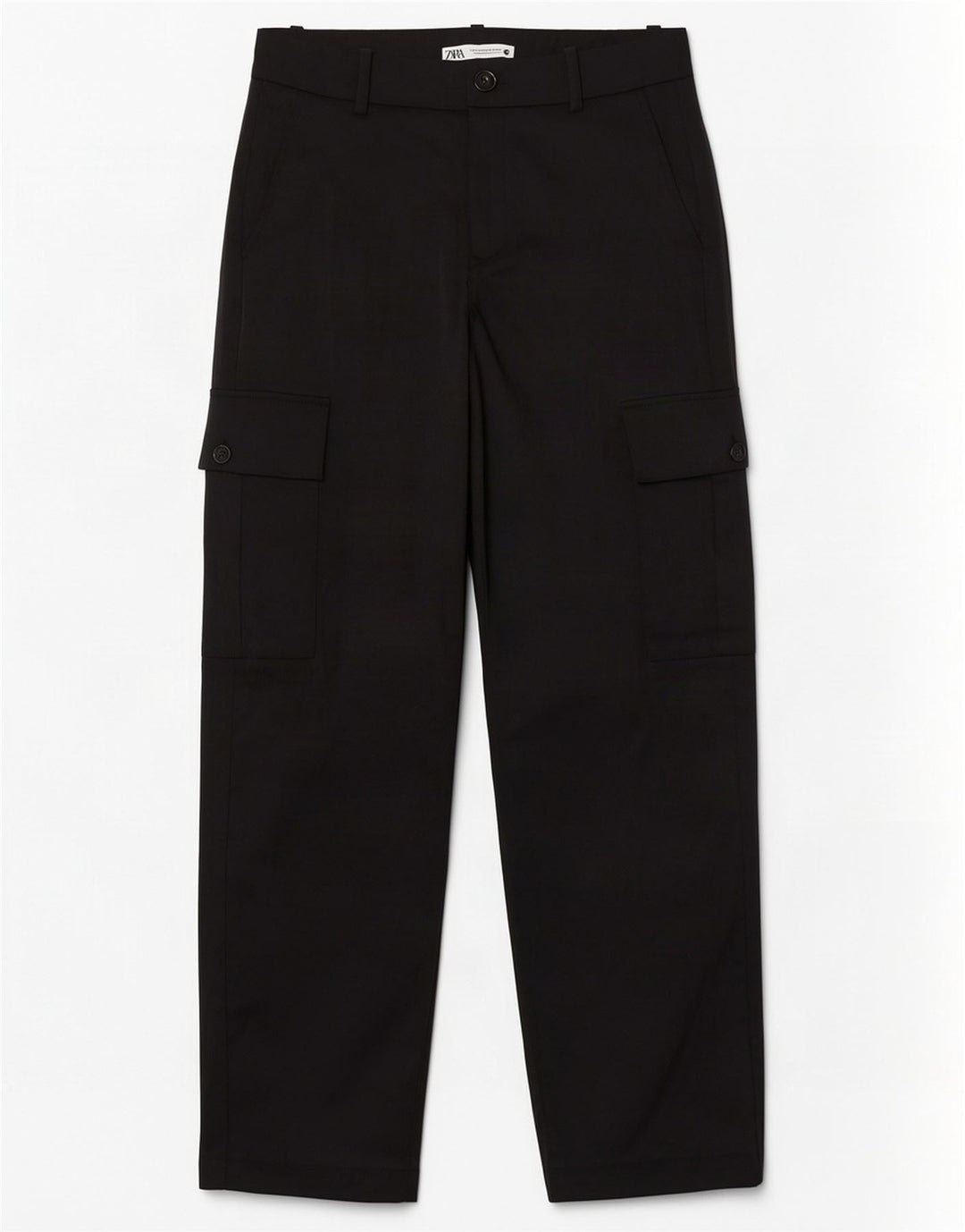 Spodnie damskie Zara Straight Cargo, średnie W28 L32, czarne