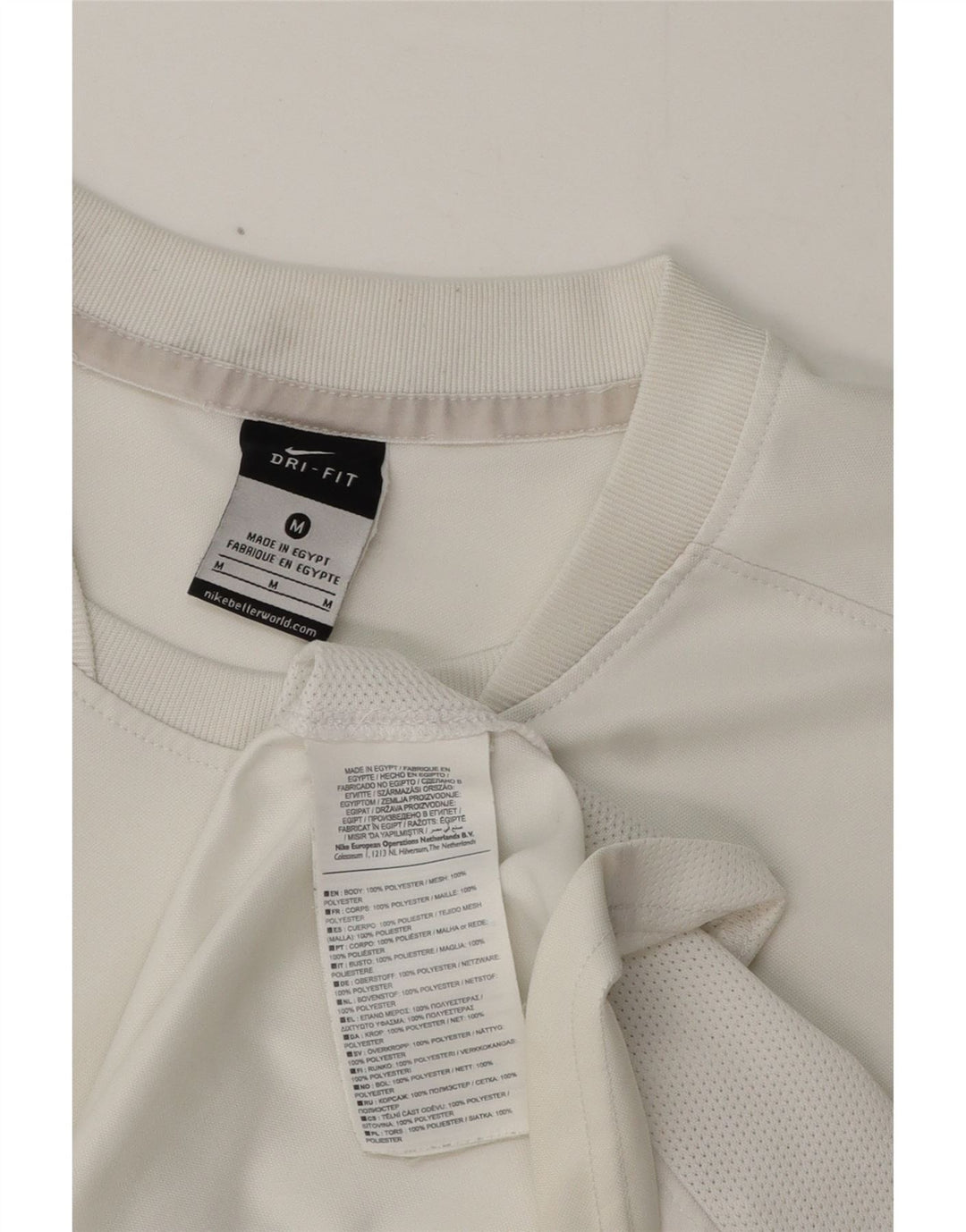 Męski T-shirt Nike Dri Fit Top, średni biały poliester