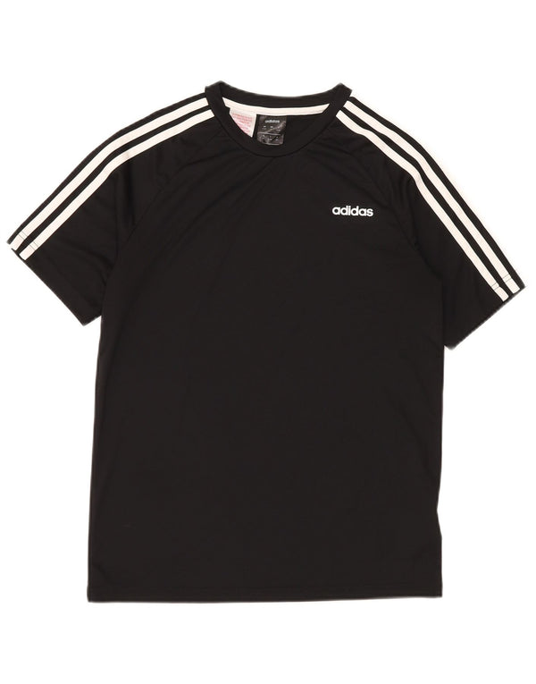 Chłopięca koszulka T-shirt ADIDAS Climalite 13-14 lat, czarny poliester