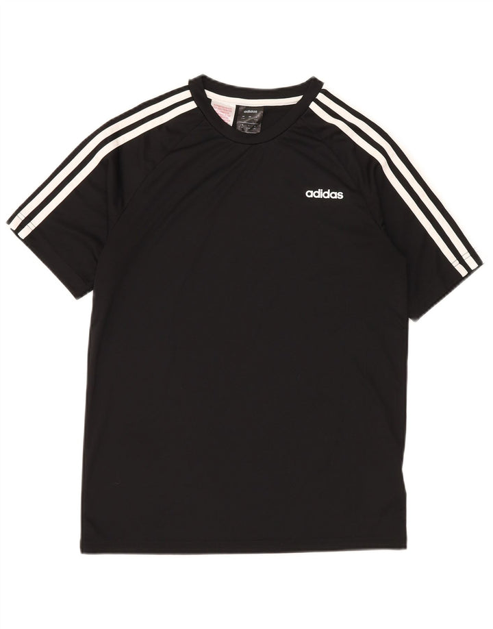 Chłopięca koszulka T-shirt ADIDAS Climalite 13-14 lat, czarny poliester