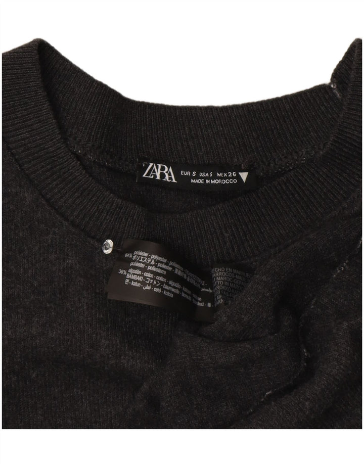 Damska sukienka z krótkim rękawem Zara UK 10, mały, szary poliester