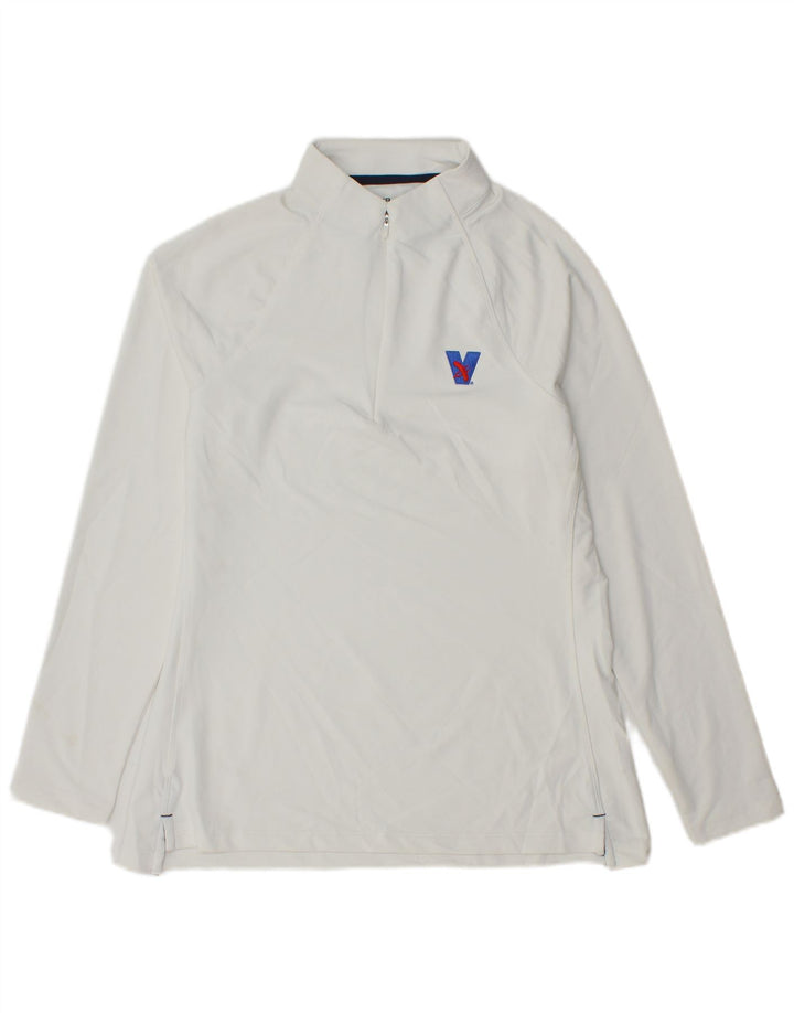 Damski dres Peter Millar z zamkiem błyskawicznym na szyi, średni biały poliester