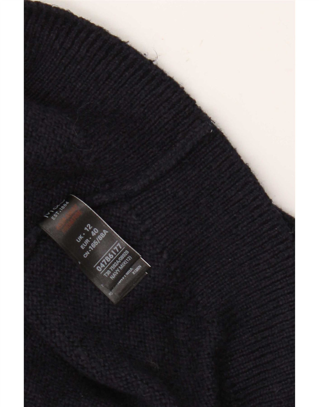 Marks & Spencer Damski sweter z golfem UK 12, średni granatowy