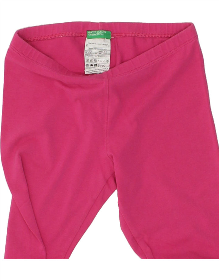 BENETTON Girls Leggings 7-8 Years Medium Pink Cotton Vintage Benetton and Second-Hand Benetton from Messina Hembry 