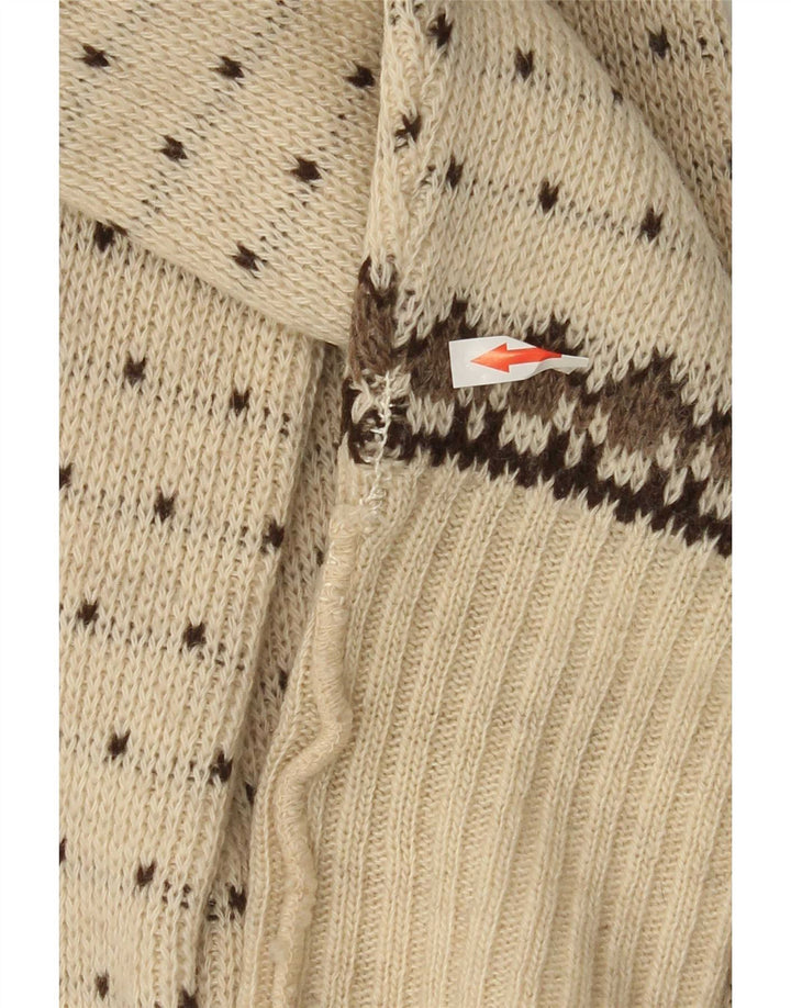 Męski sweter rozpinany Clipper IT 54 XL Off White Fair Isle Wool