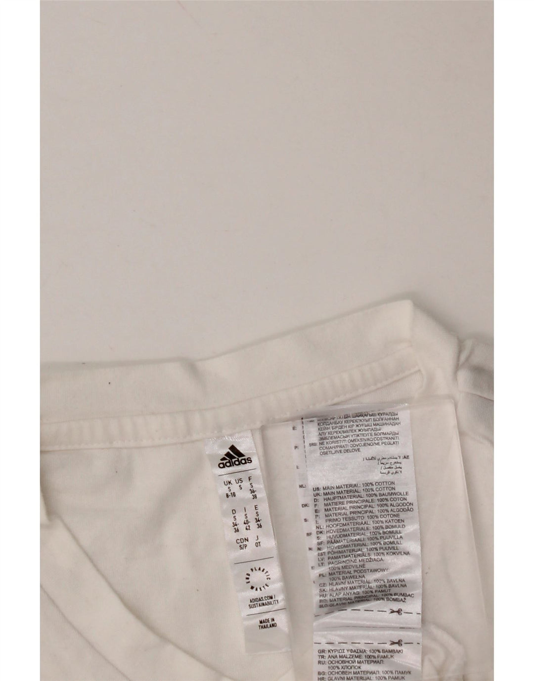 T-shirt damski ADIDAS Top UK 8/10, mały, biały, bawełniany