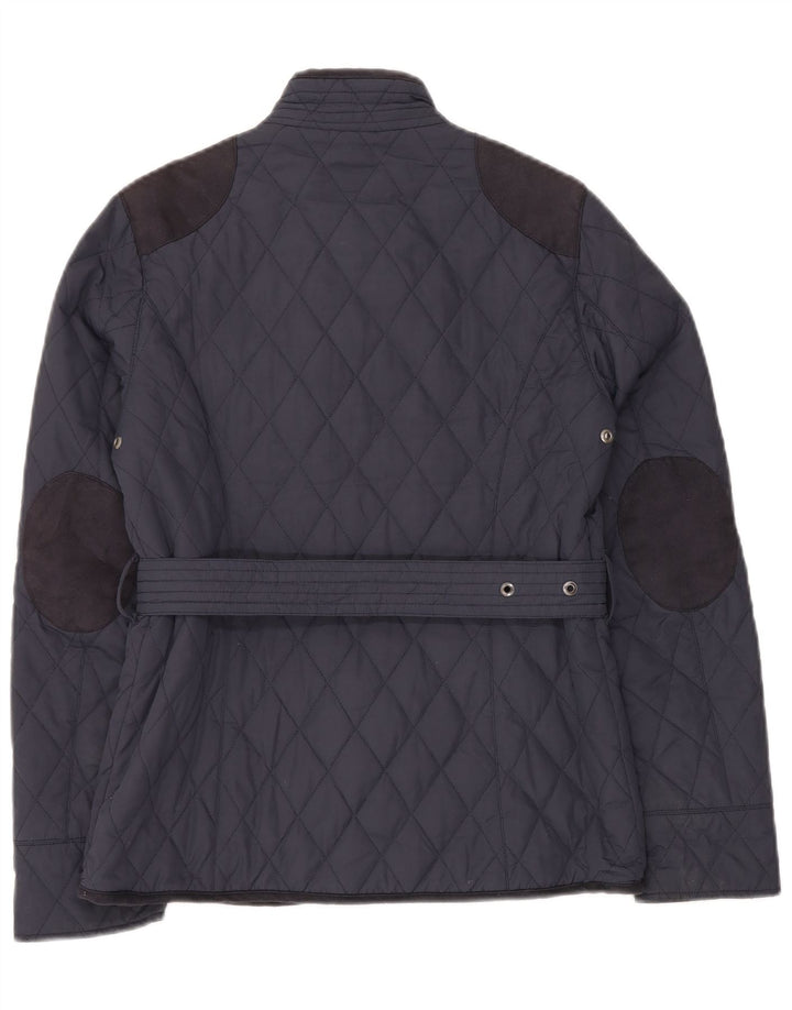 CREW CLOTHING Damska pikowana kurtka o dopasowanym kroju UK 8, mała, granatowa