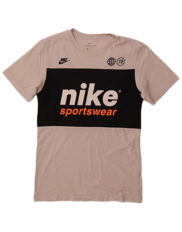 Męski T-shirt Nike z grafiką Top XS, biały, z blokami kolorów