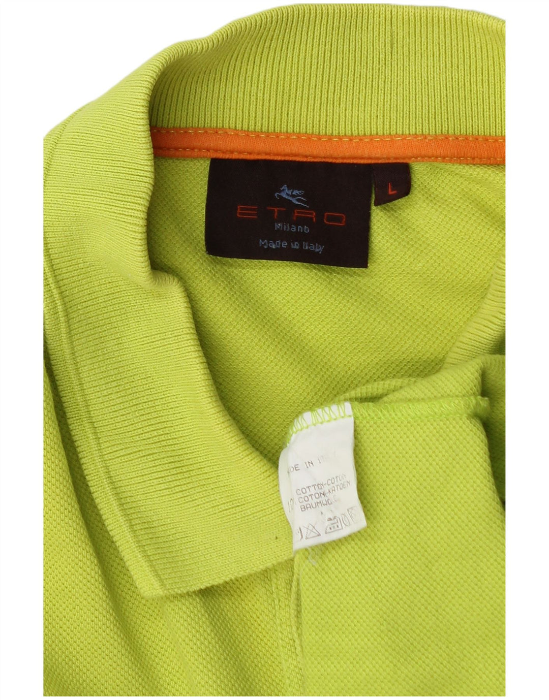 Męska koszulka polo Etro, duża, zielona bawełna