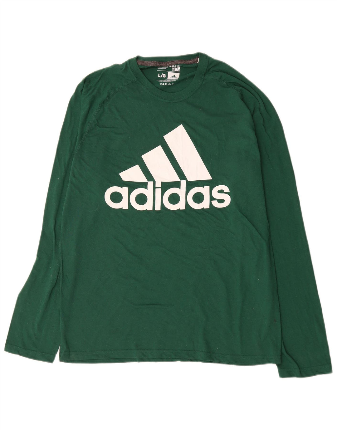 Adidas Męskie Climalite Graphic Top z długim rękawem, duże, zielone, bawełniane