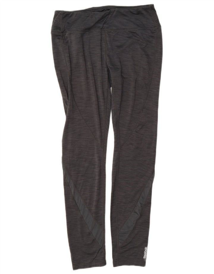 Damskie legginsy Reebok UK 12, średni szary, nakrapiany poliester