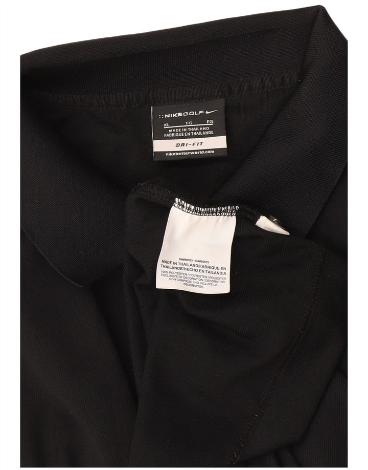 Męska koszulka polo Nike Dri Fit XL, czarna, poliestrowa