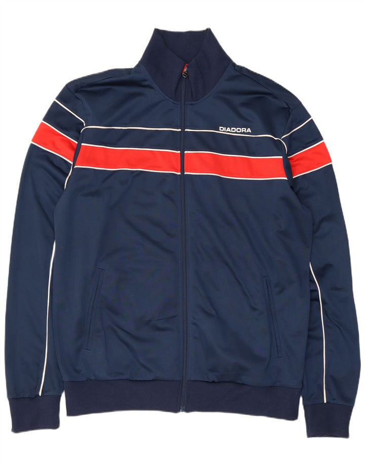 Męska kurtka dresowa Diadora 3XL Granatowy poliester w blokach kolorów