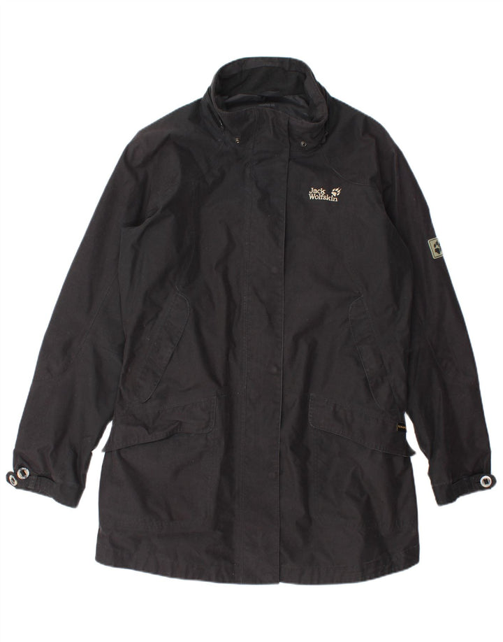 Damski płaszcz wiatrówka Jack Wolfskin UK 18/20 XL, czarny poliester