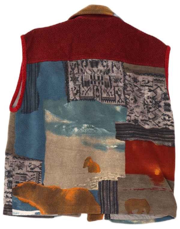 Damska kamizelka polarowa Vintage UK 42 XL, wielobarwny patchwork