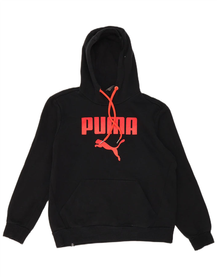 Męski sweter z kapturem Puma z grafiką, średni czarny, bawełniany