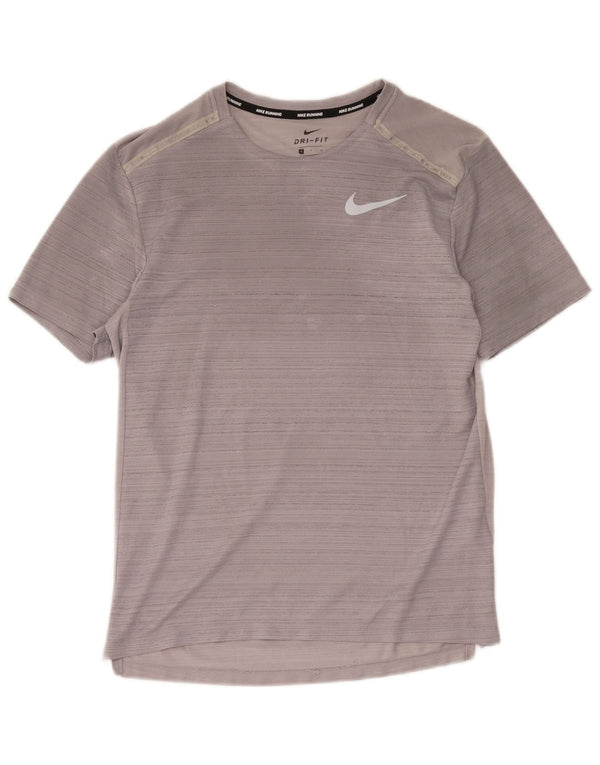 Męski T-shirt Nike Dri Fit, mały, szary, nakrapiany poliester