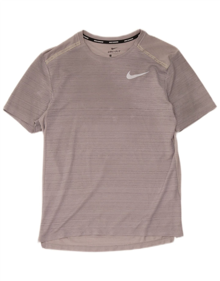 Męski T-shirt Nike Dri Fit, mały, szary, nakrapiany poliester