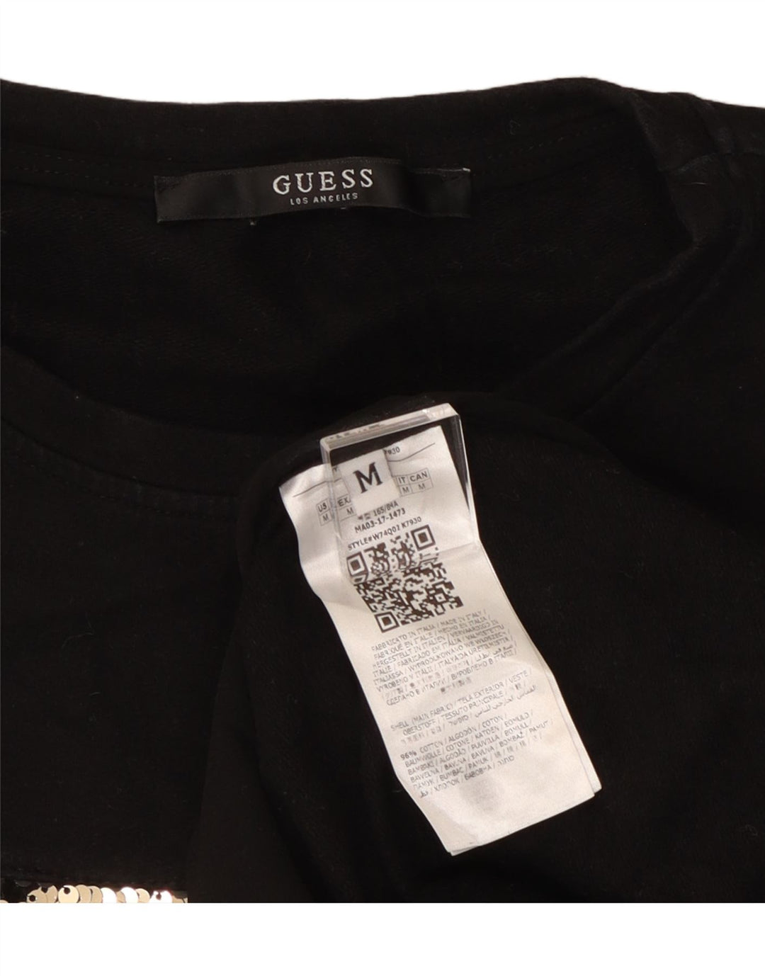 Damska bluza Guess Sweter UK 14 Średnia czarna bawełna z blokami kolorów