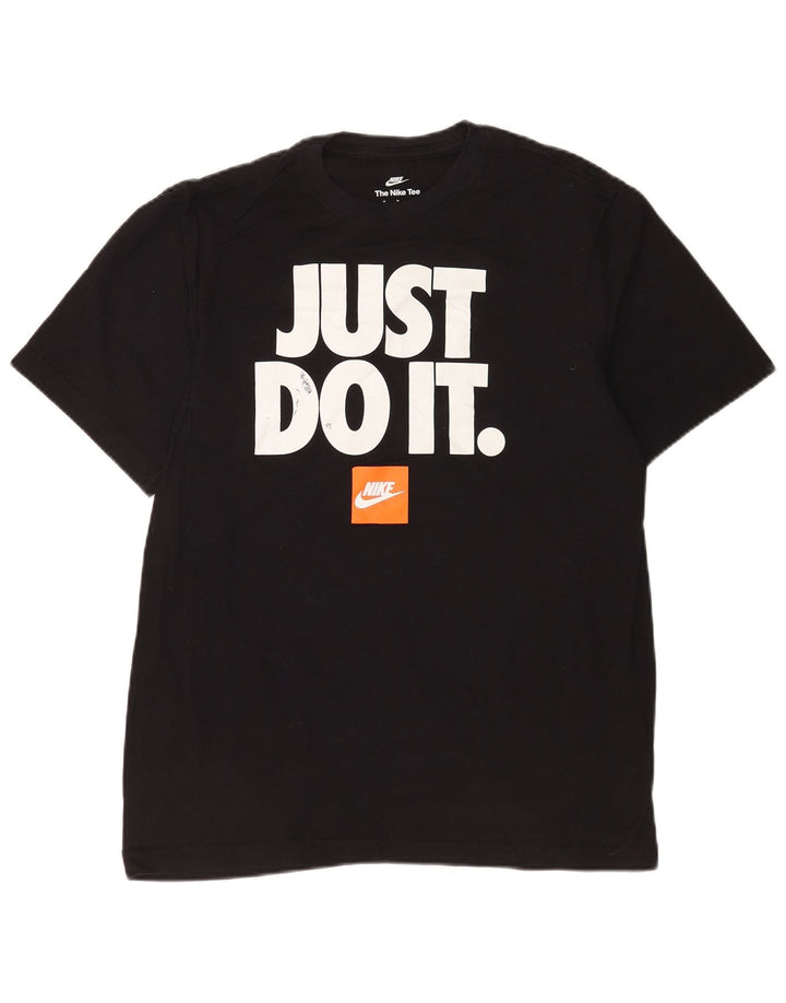 Męski T-shirt z grafiką Nike, średni czarny, bawełniany