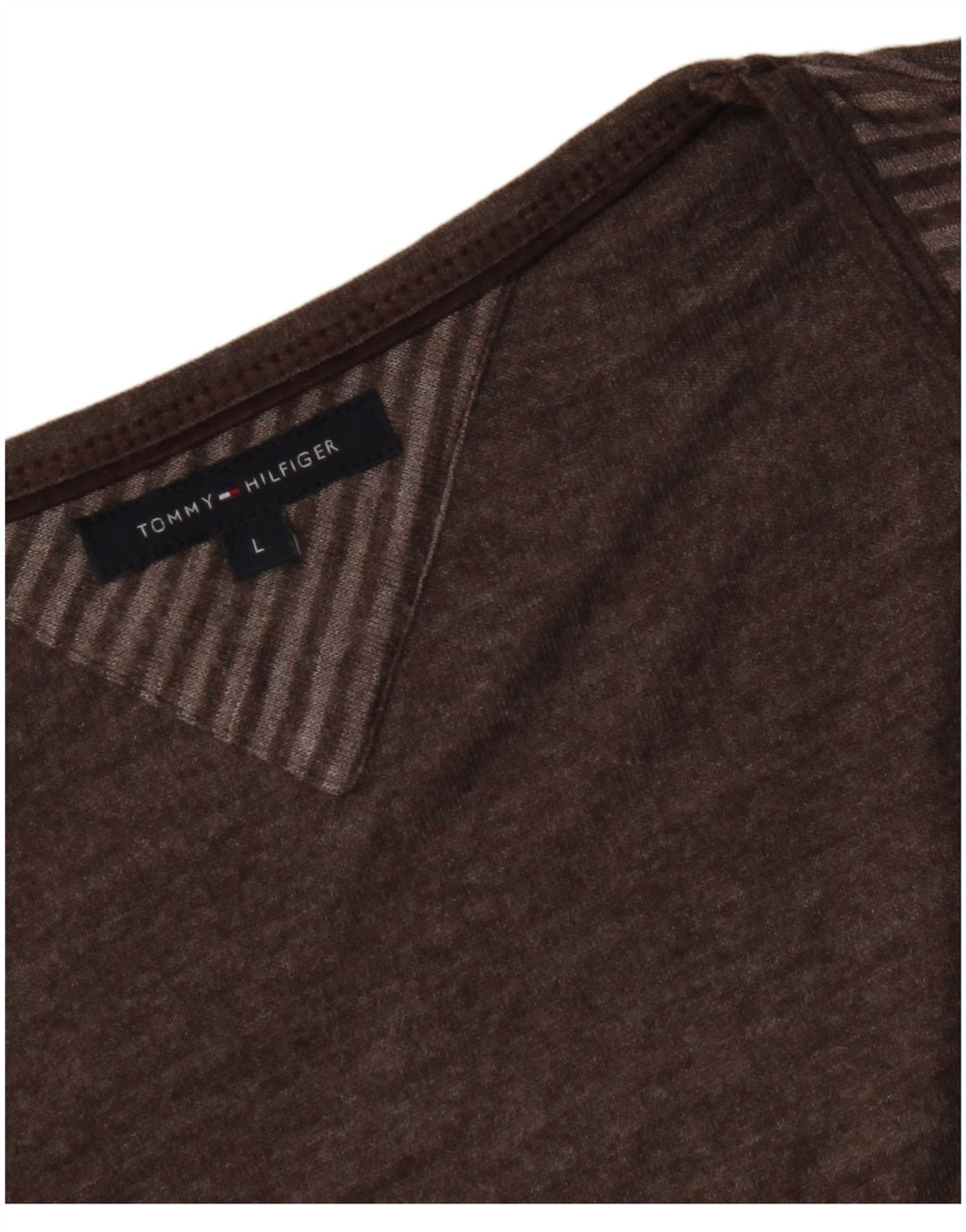 Damski top TOMMY HILFIGER z rękawem 3/4, UK 14, w duże brązowe paski