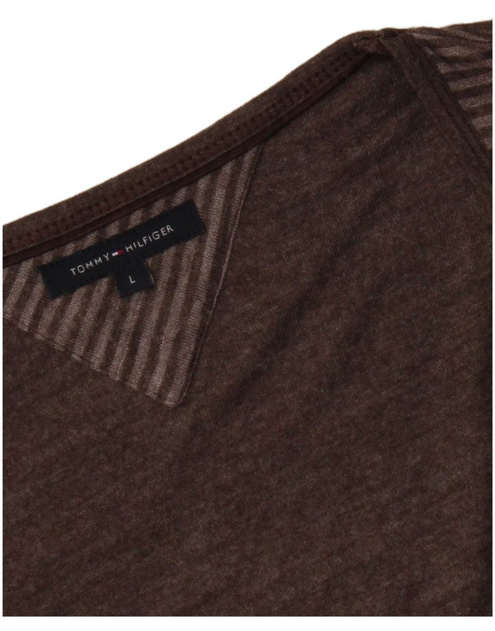 Damski top TOMMY HILFIGER z rękawem 3/4, UK 14, w duże brązowe paski