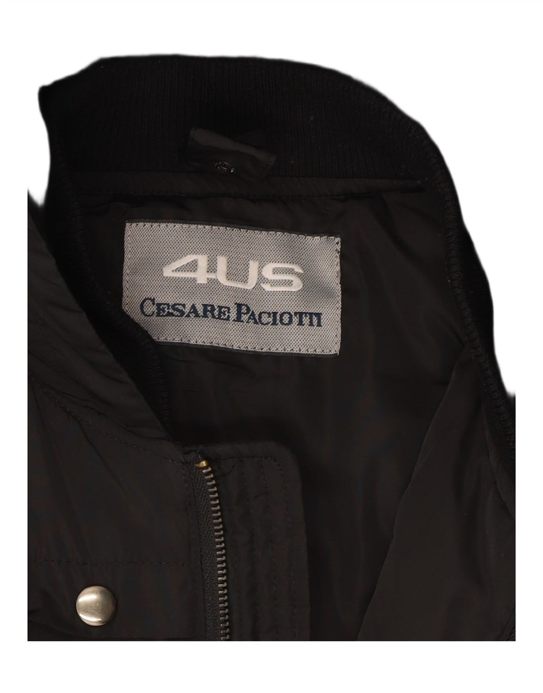 CESARE PACIOTTI 4US Womens Hooded Padded Jacket UK 12 Medium Black Vintage Cesare Paciotti 4US and Second-Hand Cesare Paciotti 4US from Messina Hembry 