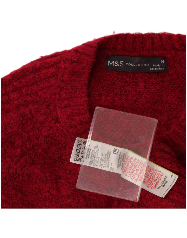 Marks & Spencer Damski sweter z okrągłym dekoltem, UK 14, średni burgund
