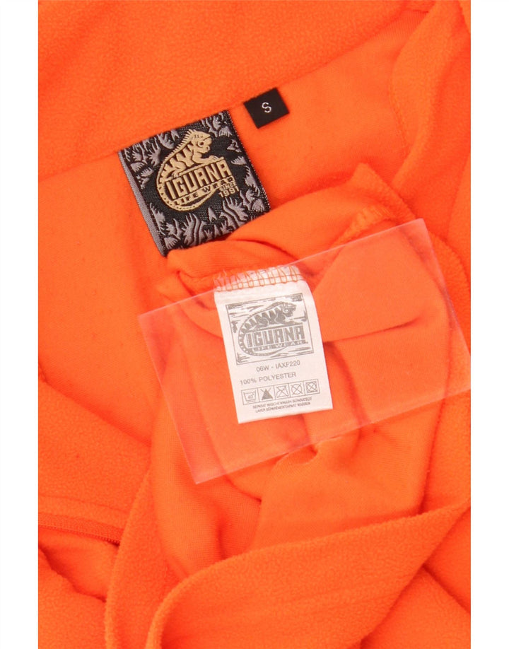 IGUANA Womens Oversized Zip Neck Fleece Jumper UK 10 Small Orange Vintage Iguana and Second-Hand Iguana from Messina Hembry 